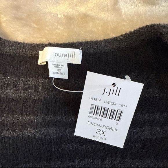Pure J. Jill Knit Cardigan Size 3X Gray Black Comfy Warm Soft Plus Size Casual - Picture 4 of 9